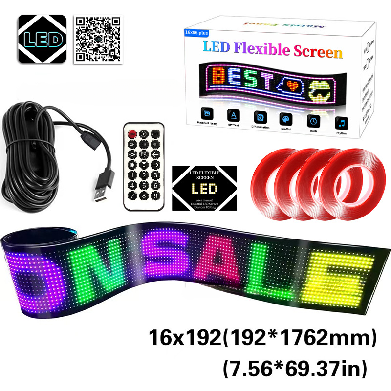 Flexible LED Devil Eyes Windshield Sign Animated Display Panel for Cars & Trucks with Remote Control & Bluetooth App Custom LED Sign for Bars, Shops, Hotels