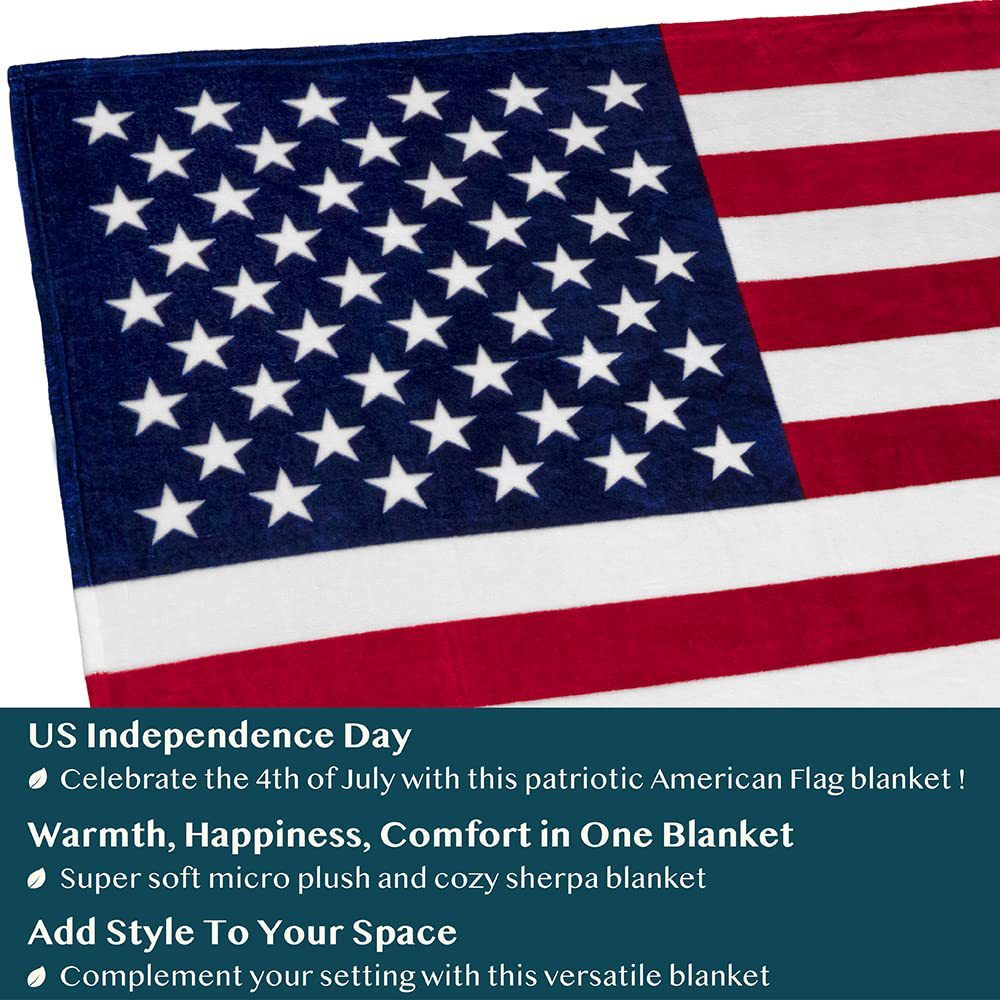 4th of July American Flag Baby Swaddle Blanket Soft Flannel Patriotic Stroller Cover or Nap Blanket