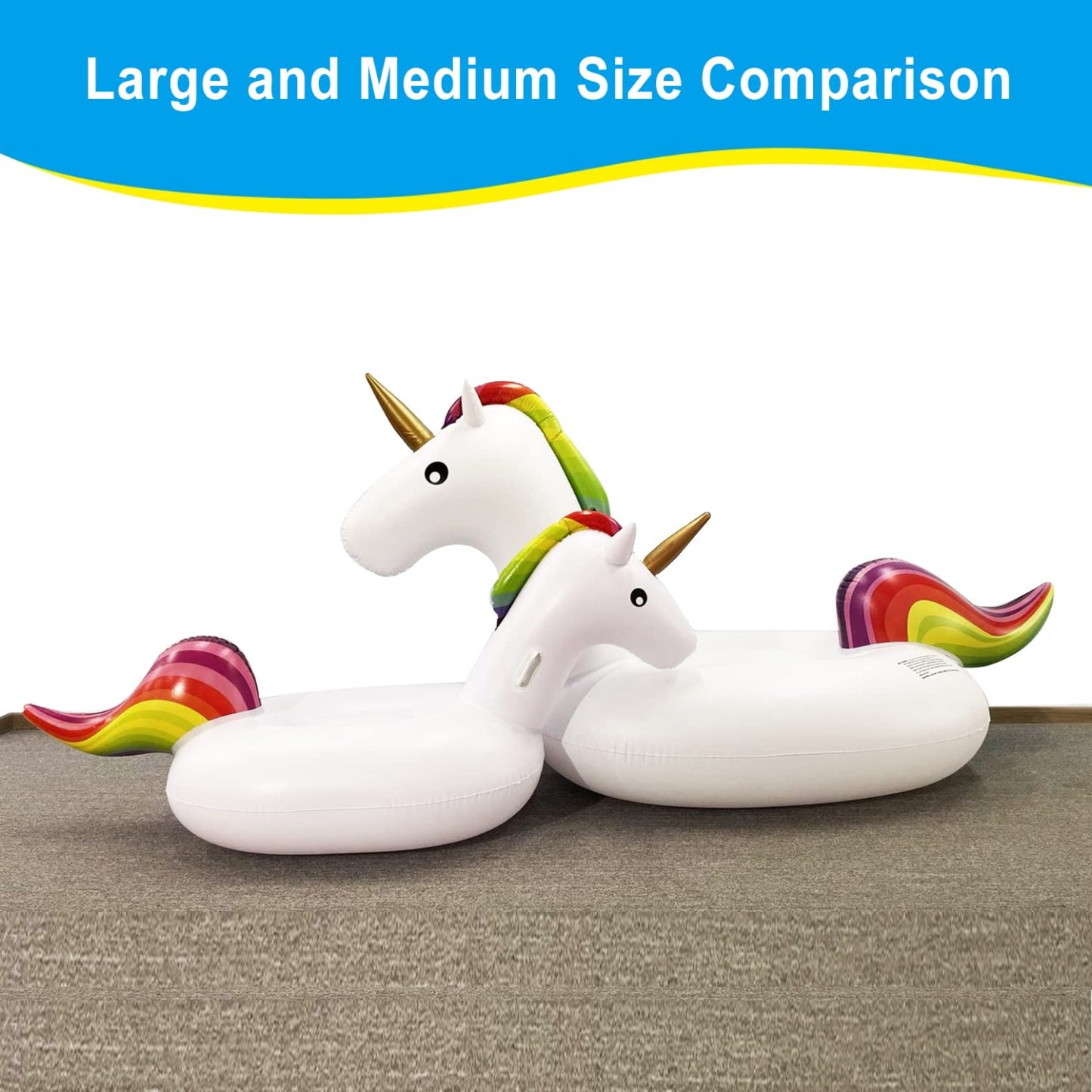Giant Inflatable Unicorn Pool Float Large Ride-On Water Toy for Kids & Adults | Fun Swimming Pool Lounge Chair for Summer Water Play