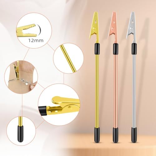 3 PCS Bracelet Helper Tool - Fastening Helper for Watch, Necklace & Zipper Clasps - Gold, Silver & Rose Gold Metal Jewelry Clasp Hooking Ties