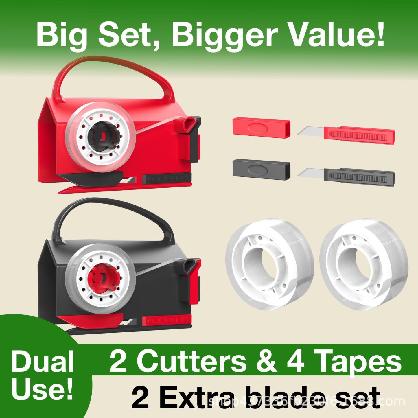 Wrapping Paper Cutter & Tape Dispenser, Dual Use Holiday Gift Wrap Cutter Tool Paper Roll Holder Tube