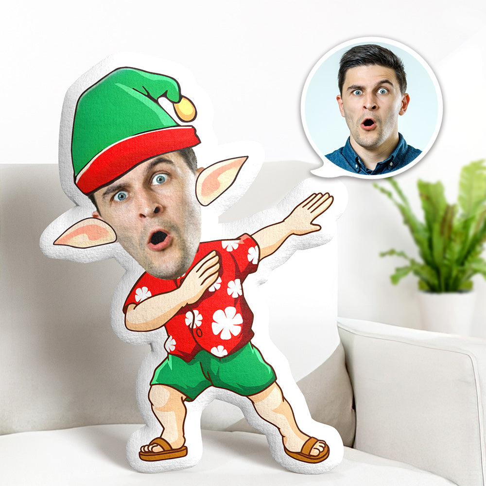 Benutzerdefiniertes Kissen Swag Mann Mit Weihnachtskleidung Gesichtskissen Personalisiertes Foto Minime Kissen Weihnachtsgeschenk - MiniMe Pillow