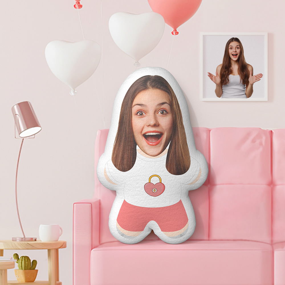 Benutzerdefinierte Liebe Schloss Minime Foto Werfen Kissen Personalisierte Minime Foto Werfen Kissen Geschenke Valentinstag Geschenke - MiniMe Pillow