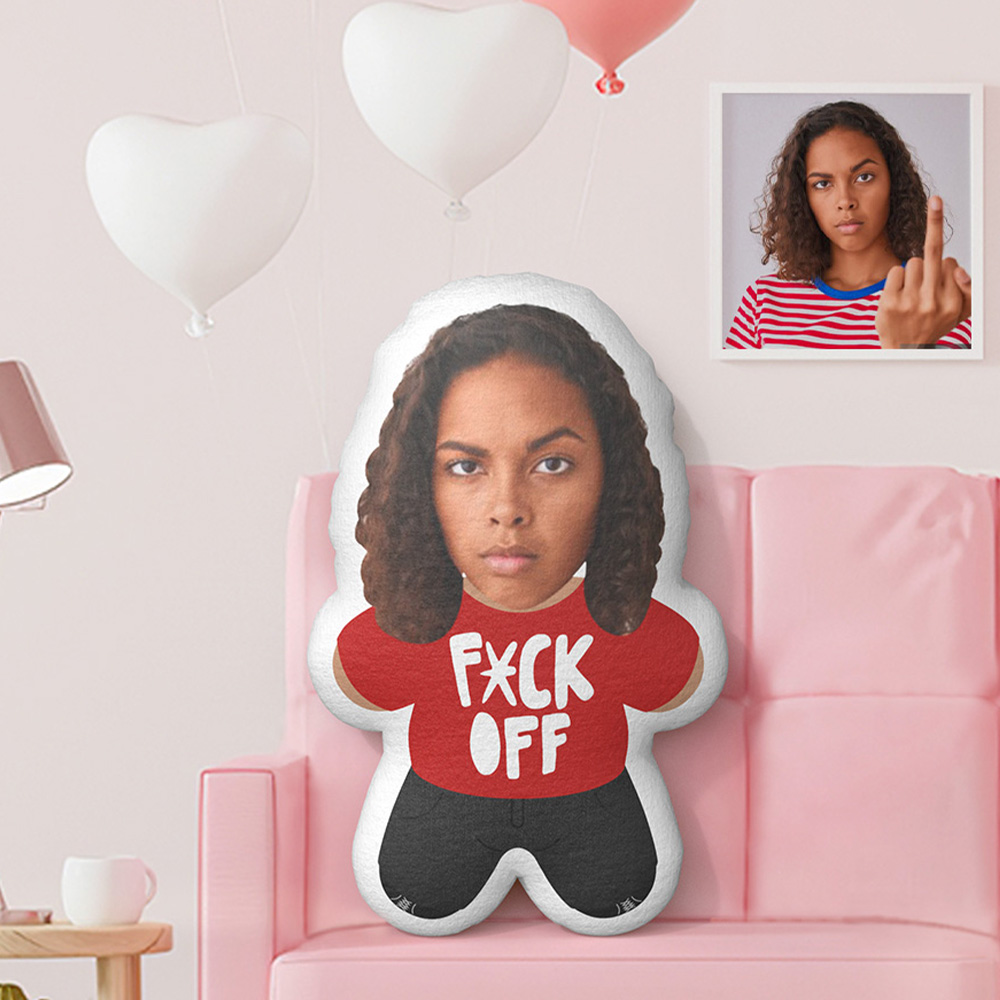 Benutzerdefinierte Minime Werfen Kissen F * K Off Personalisierte Foto Minime Kissen - MiniMe Pillow