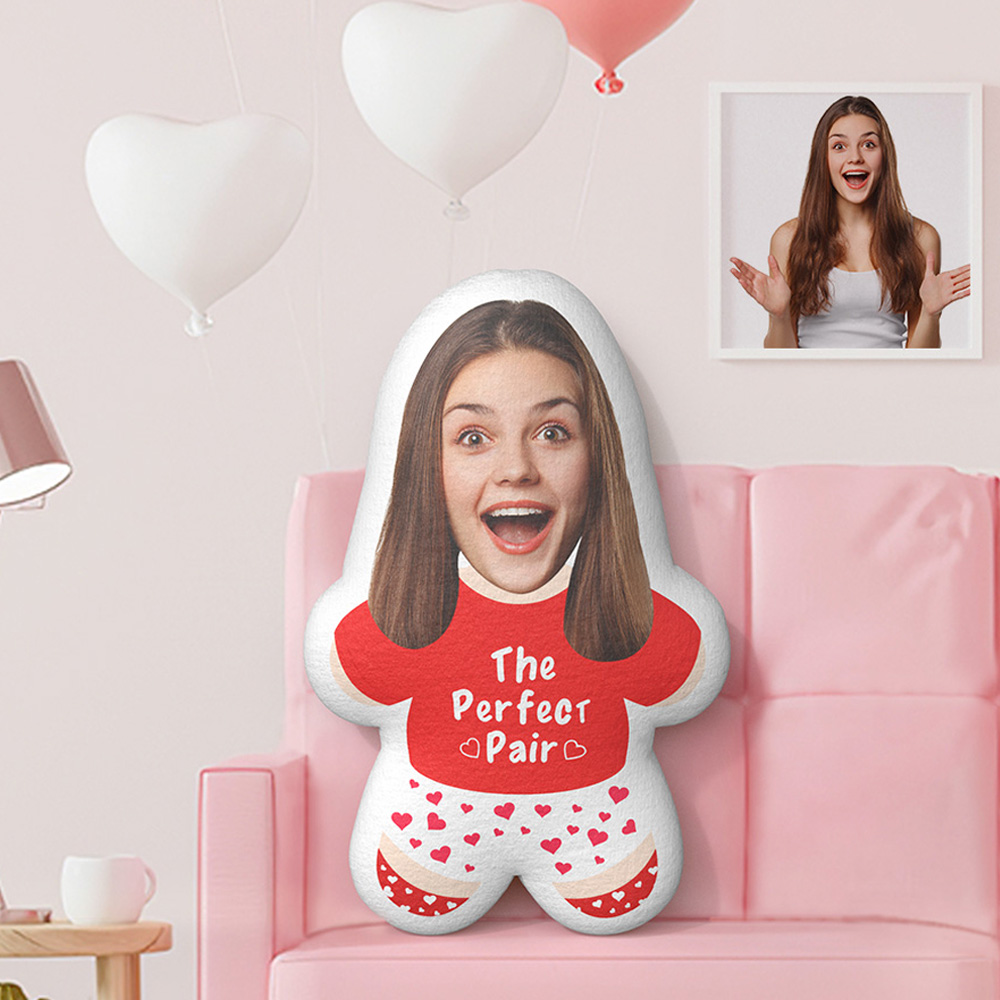 Benutzerdefinierte Minime Wurfkissen Das Perfekte Paar Personalisiertes Foto Minime Kissen Zum Valentinstag - MiniMe Pillow