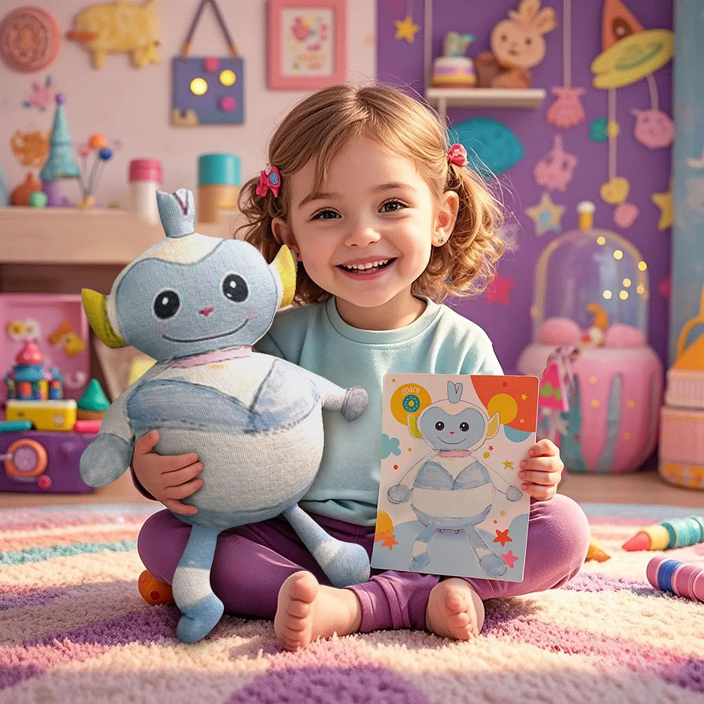 Verwandeln Sie Kinderzeichnungen In Einzigartige 15-zoll-plüschtiere Und Erstellen Sie Individuelle Kuscheltiere Aus Kunstwerken