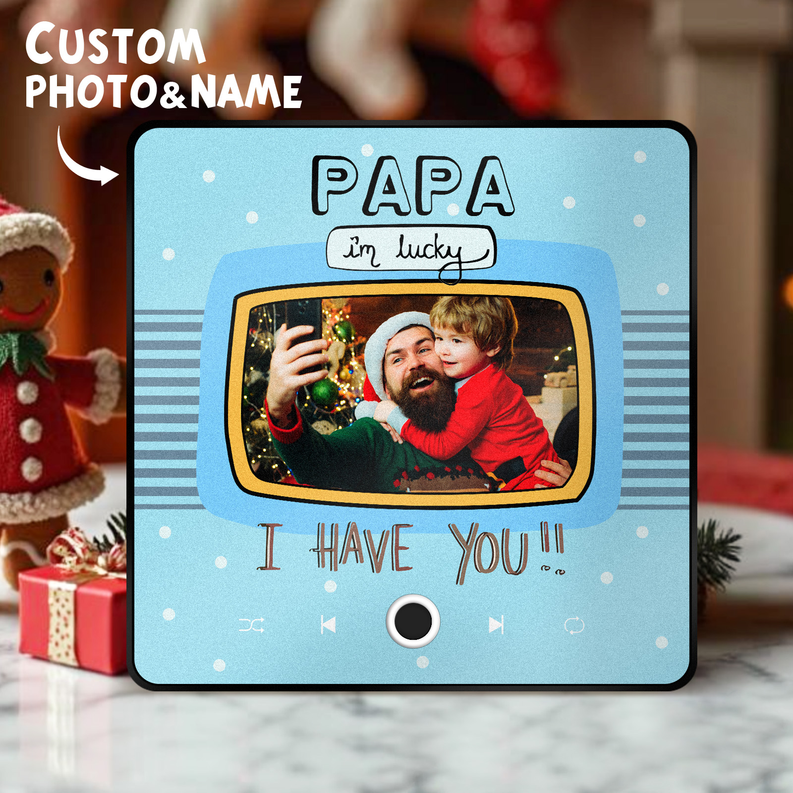 Personalisierter Musik-kühlschrankmagnet, Geschenk Für Papa, Individuelle Musik-magnete Können Lieder Abspielen, Weihnachtsgeschenke, Familiengeschenke - MiniMe Pillow