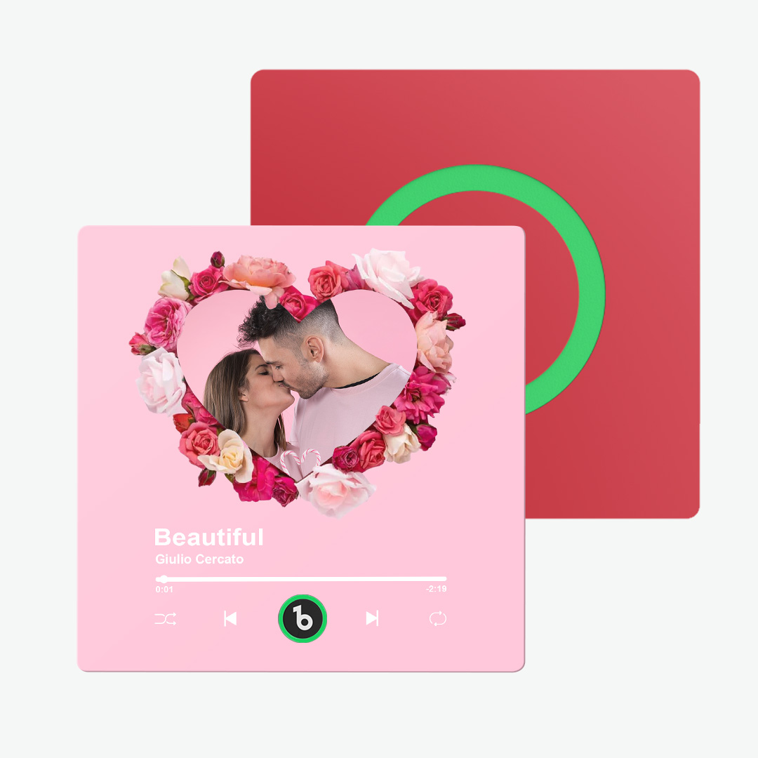 Benutzerdefinierter Bunter Kühlschrankmagnet Mit Albummusik, Personalisierter Kühlschrankmagnet In Herzform Mit Fotomusik, Kann Lieder Abspielen, Anpassbare Bilder, Rosa Erinnerungslied, Geschenke Zum Valentinstag - MiniMe Pillow