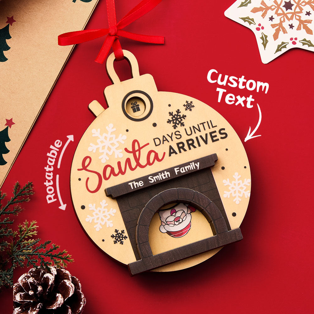 Personalisierter Weihnachtsmann Im Kamin, Countdown-ornament, Tage Bis Weihnachten