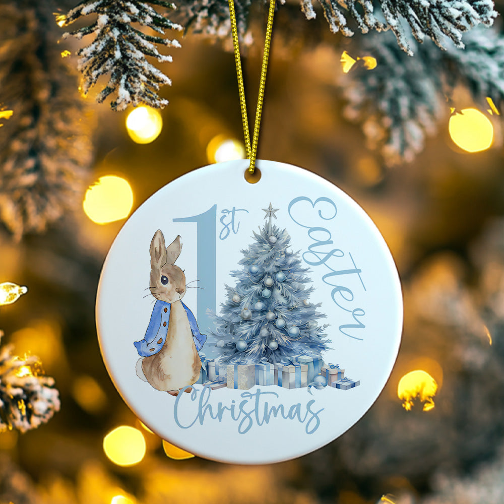 Personalisiertes Baby-weihnachtsornament, Niedliches Kaninchen-ornament Für Ein Weihnachtsgeschenk Zur Geburt Eines Neuen Babys - MiniMe Pillow