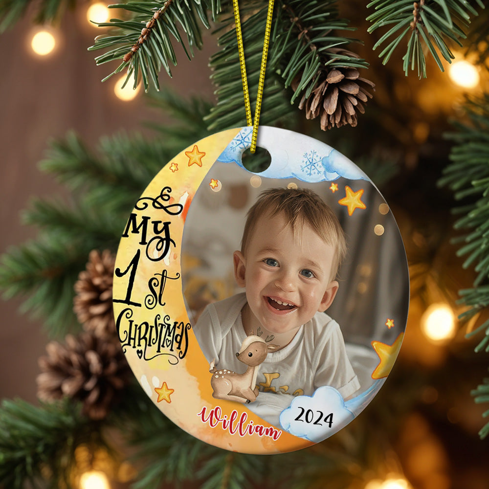 Personalisierter Erster Weihnachtsschmuck Mit Foto, Tier-weihnachtsschmuck, Geschenk Für Baby - MiniMe Pillow