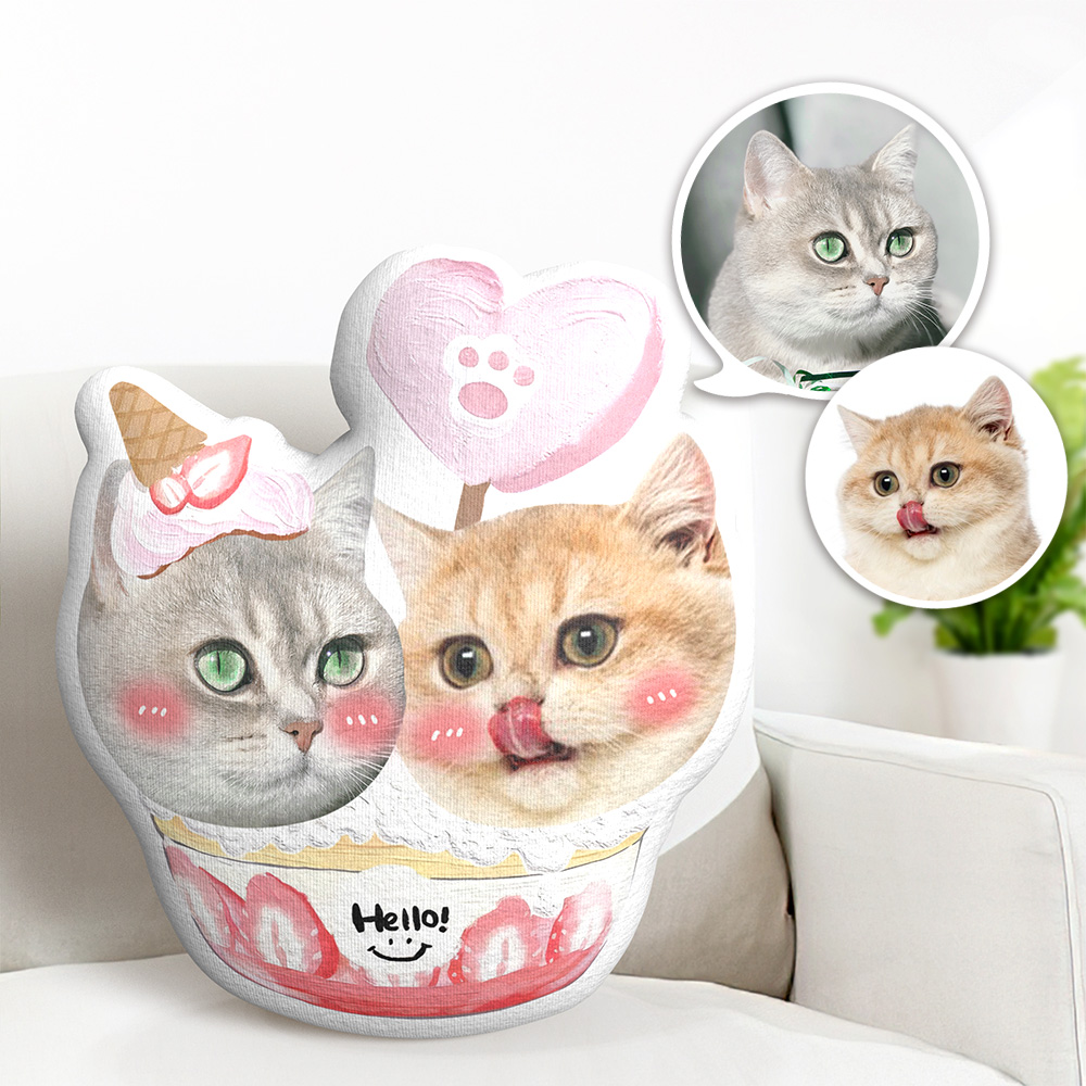 Personalisierte, Einzigartige Geschenkidee: Plüschkissen – Lustiges Tiermotivkissen Für Katzenliebhaber Und Freunde - MiniMe Pillow