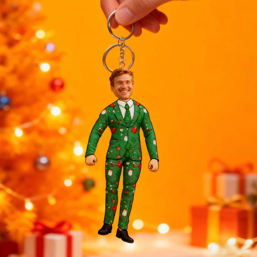 Personalisierter Schlüsselanhänger Mit Individueller Mini-figur Im Weihnachtskostüm – Das Perfekte Geschenk Für Ihn - MiniMe Pillow