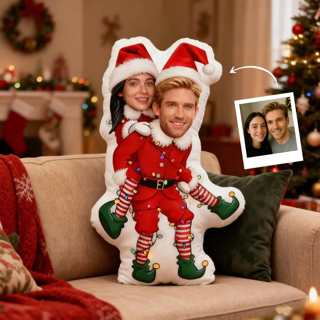 Personalisiertes Weihnachtskissen Für Paare, Lustiges Elfen-weihnachtsmann-körperkissen, Weihnachtsgeschenk Für Sie Und Ihn, Weihnachtsdeko - MiniMe Pillow