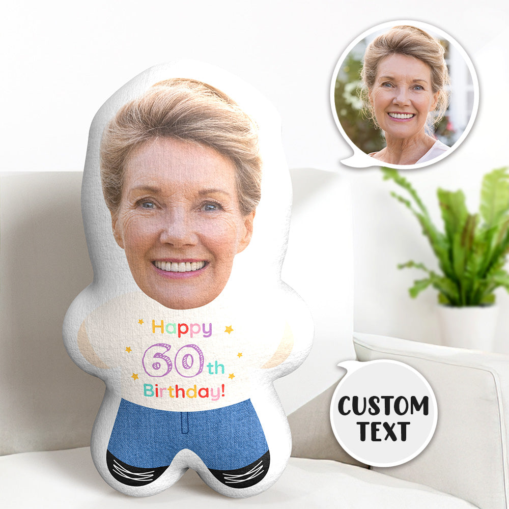Benutzerdefiniertes Gesichtskissen Zum Geburtstag, Minime-wurfkissen, Individueller Text, Personalisierte Geburtstagsgeschenke - MiniMe Pillow
