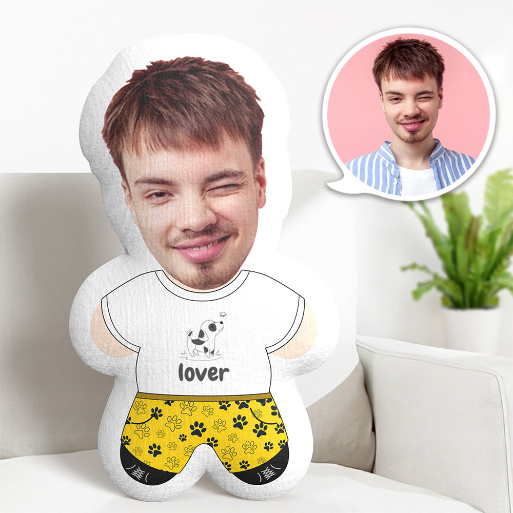 Benutzerdefiniertes Kissen Gesicht Körperkissen Hundeliebhaber Gesichtskissen Pfotenabdruck Minime Kissen - MiniMe Pillow