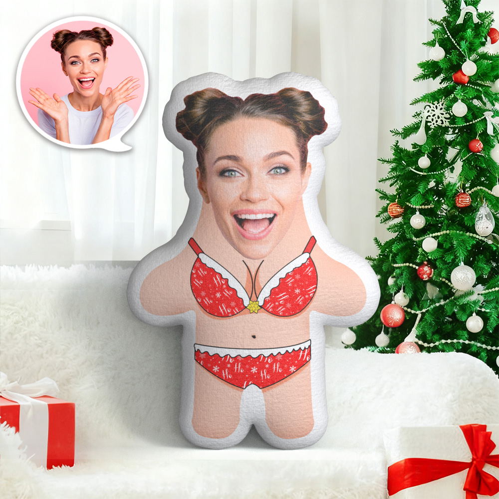 Kissen Mit Individuellem Gesichtsfoto, Weihnachts-bikini-minime-kissen, Weihnachtsgeschenk - MiniMe Pillow