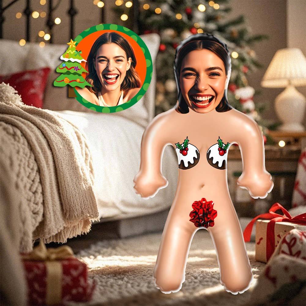 Benutzerdefinierte Gesicht Blow Up Puppe Sexy Weihnachten Frauen Air Minime Puppe Lustiges Aufblasbares Weihnachtsgeschenk - MiniMe Pillow