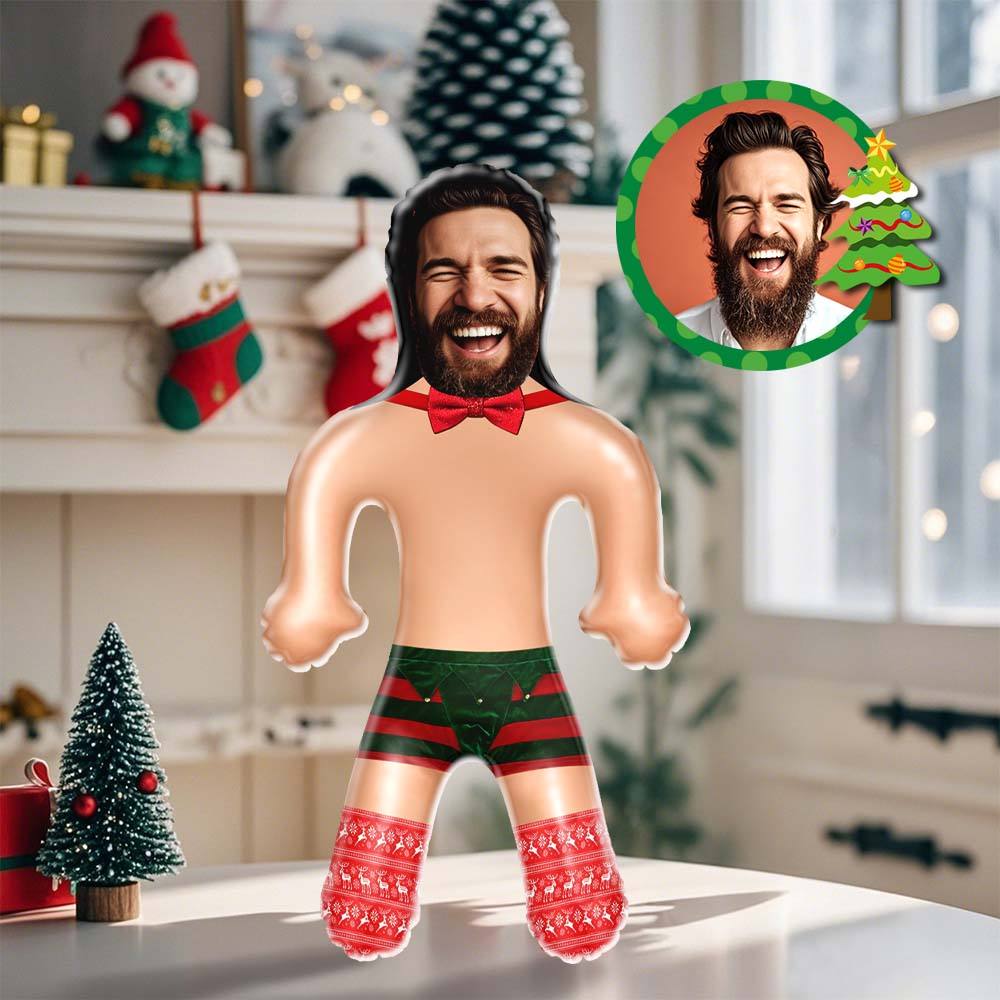 Benutzerdefinierte Blow Up Puppe Weihnachten Dessous Custom Face Air Minime Puppe Lustige Aufblasbare Puppe Weihnachtsgeschenk - MiniMe Pillow