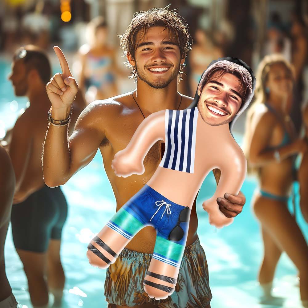 Personalisierte Beach Guy Blow Up Dolls, Lustiger Aufblasbarer Mann Mit Bedrucktem Gesicht Für Partygeschenke - MiniMe Pillow