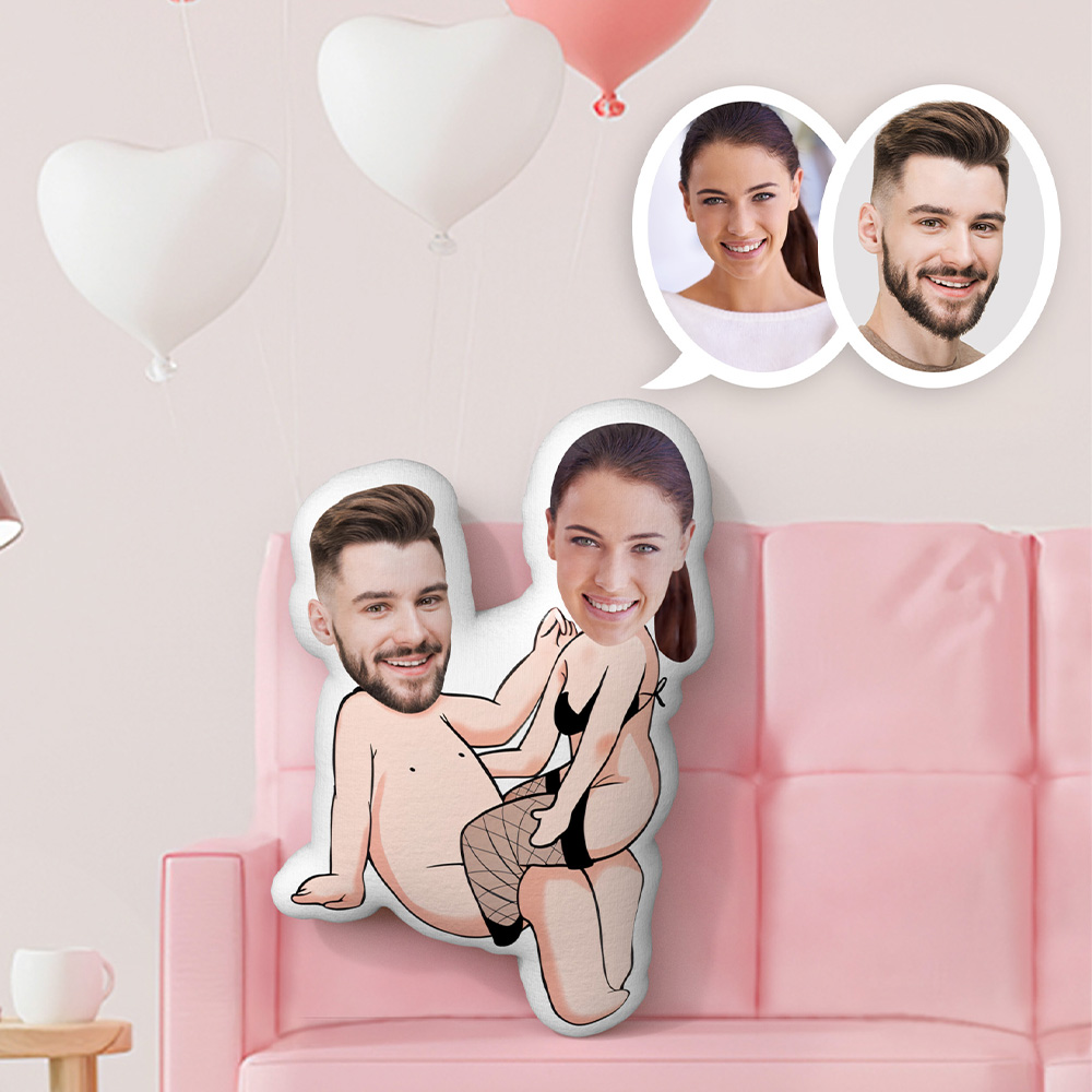 Kundenspezifisches Freches Paar-kissen Im Schwarzen Strümpfe-stil. Heißes Paar-kissen - MiniMe Pillow