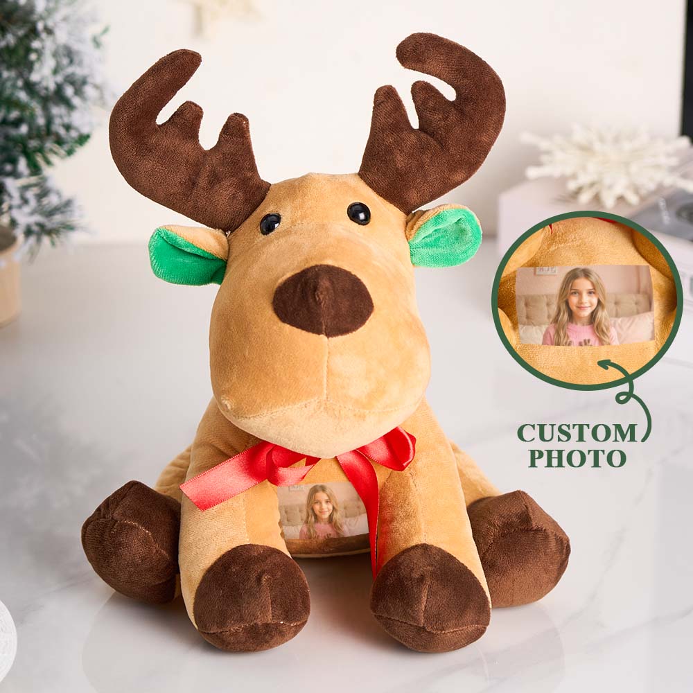 Personalisiertes Elch-plüschtier Mit Foto, Geschenk Für Kinder - MiniMe Pillow