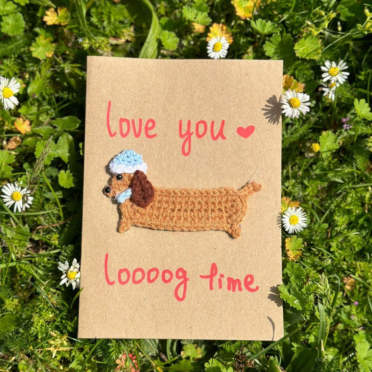 Ich Liebe Dich Lange – Handgefertigte Häkelgrußkarte, 3d-strickkarte - MiniMe Pillow