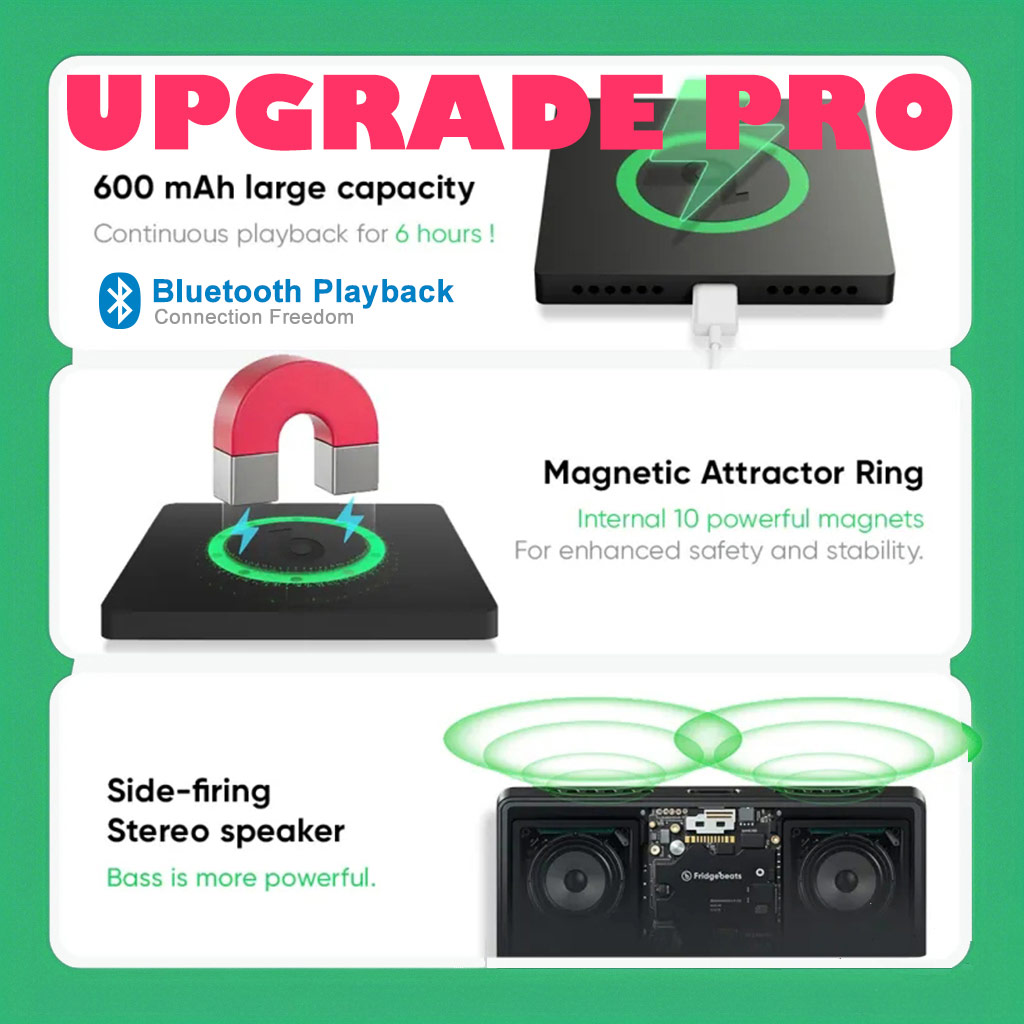 6,99 $ Upgrade Auf 4.0 Pro Fridgebeats – Bluetooth 5.4 & Stereo-sound, Nur Zeitlich Begrenztes Angebot - MiniMe Pillow