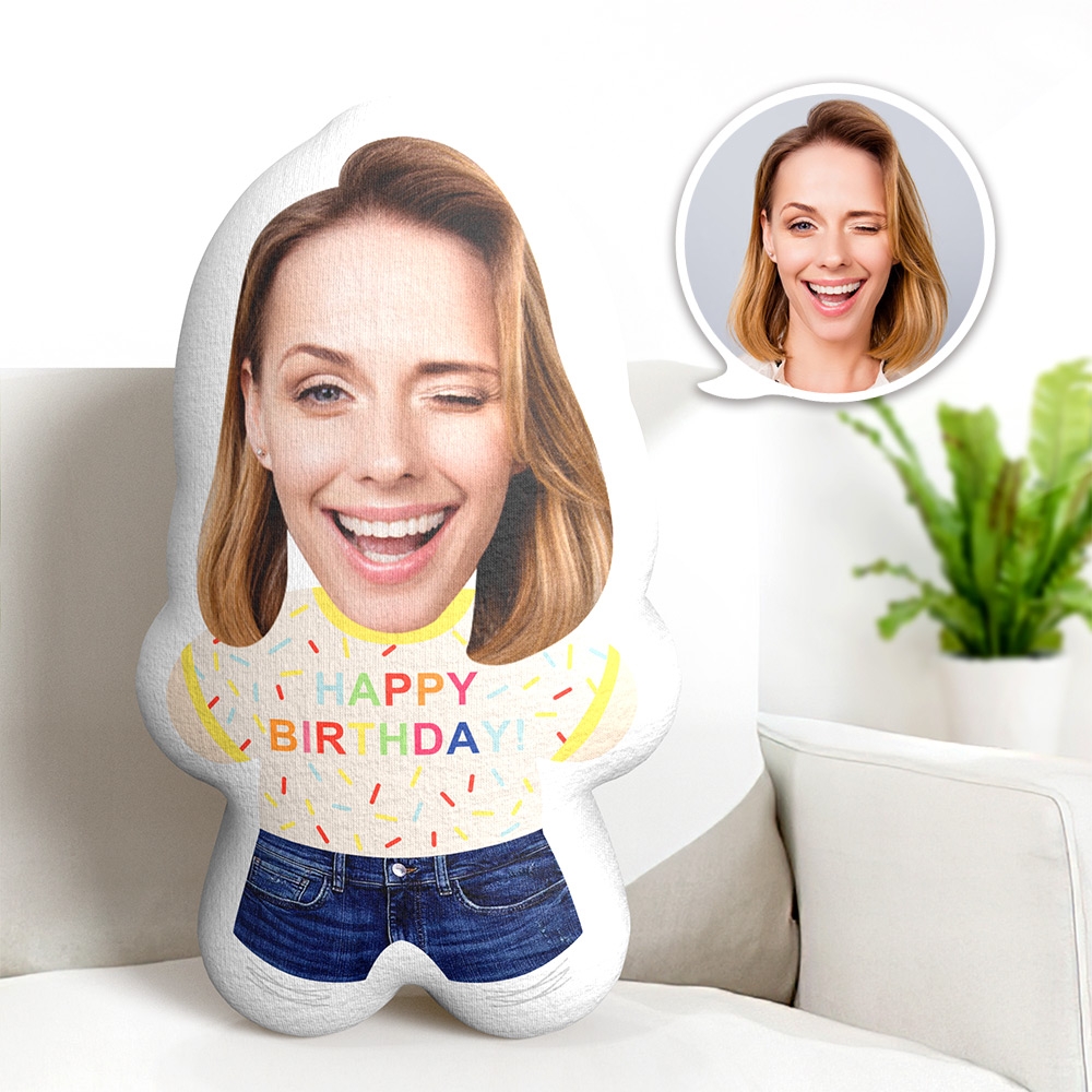 Personalisiertes Fotokissen Happy Birthday Personalisiertes Gesichtskissen Geschenk Zum Geburtstag - MiniMe Pillow