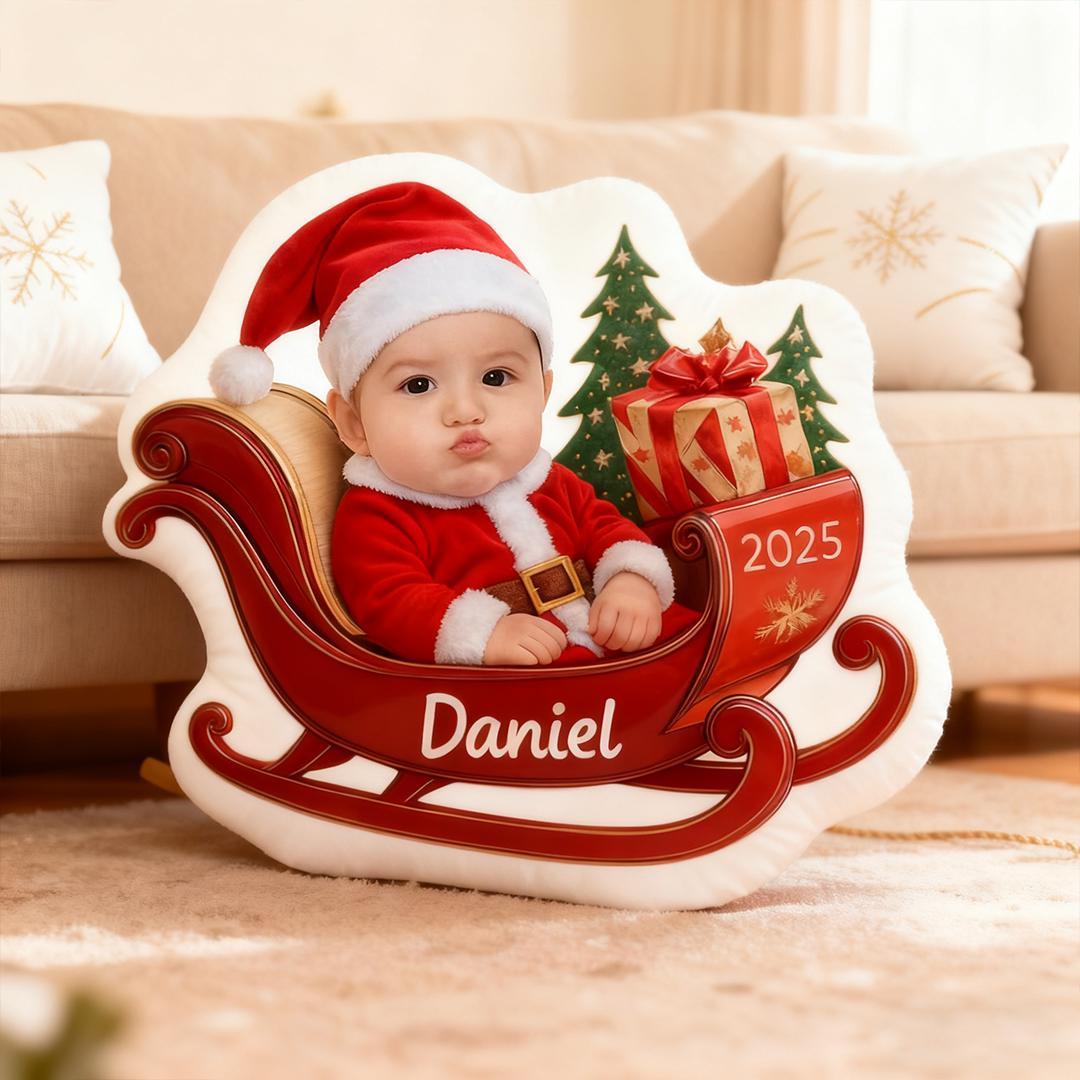 Personalisiertes Weihnachtskissen Mit Namen, Weihnachtsmann, Elf, Rentier Und Lebkuchenmotiv, Ideales Geschenk Für Kinder Und Als Dekoration Für Zuhause - MiniMe Pillow