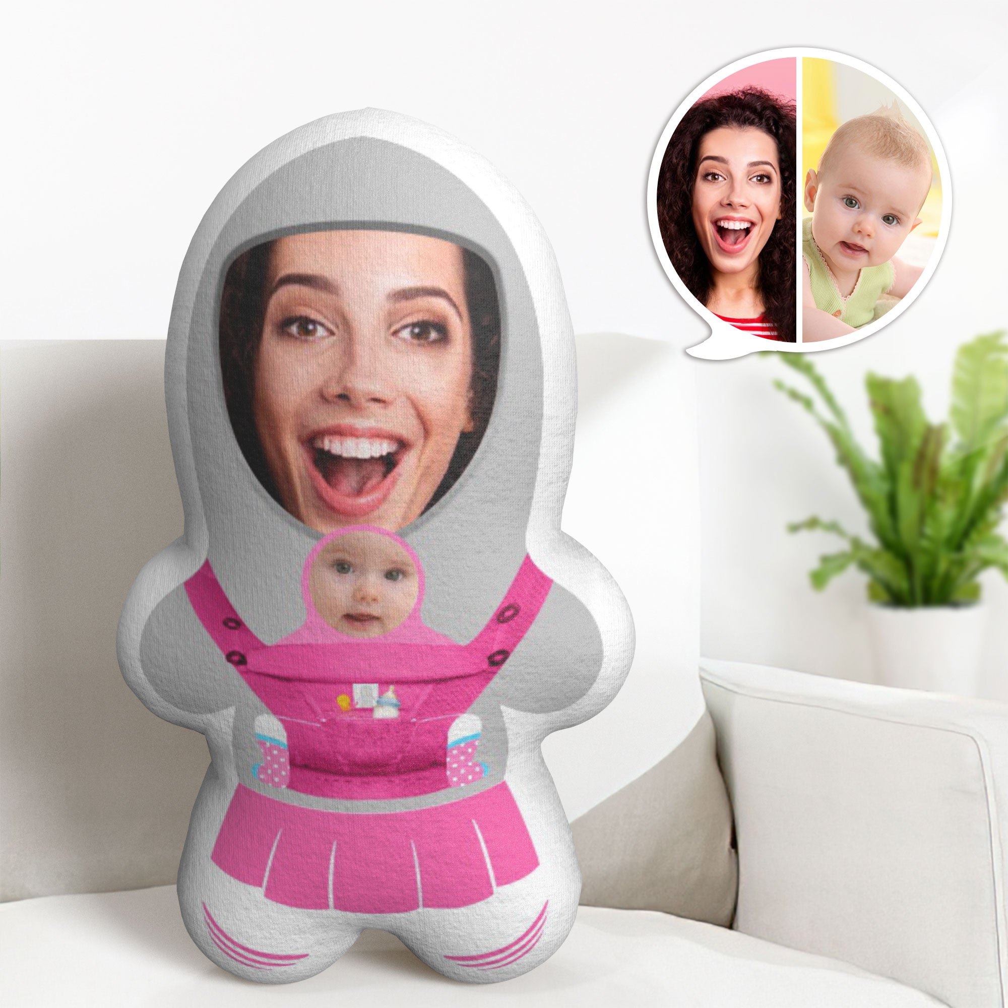 Oreiller De Corps Mon Oreiller De Visage Personnalisé Oreiller Photo Du Visage De La Mère Et Du Bébé Oreiller Minime Oreiller Personnalisé Cadeau - MiniMe Pillow