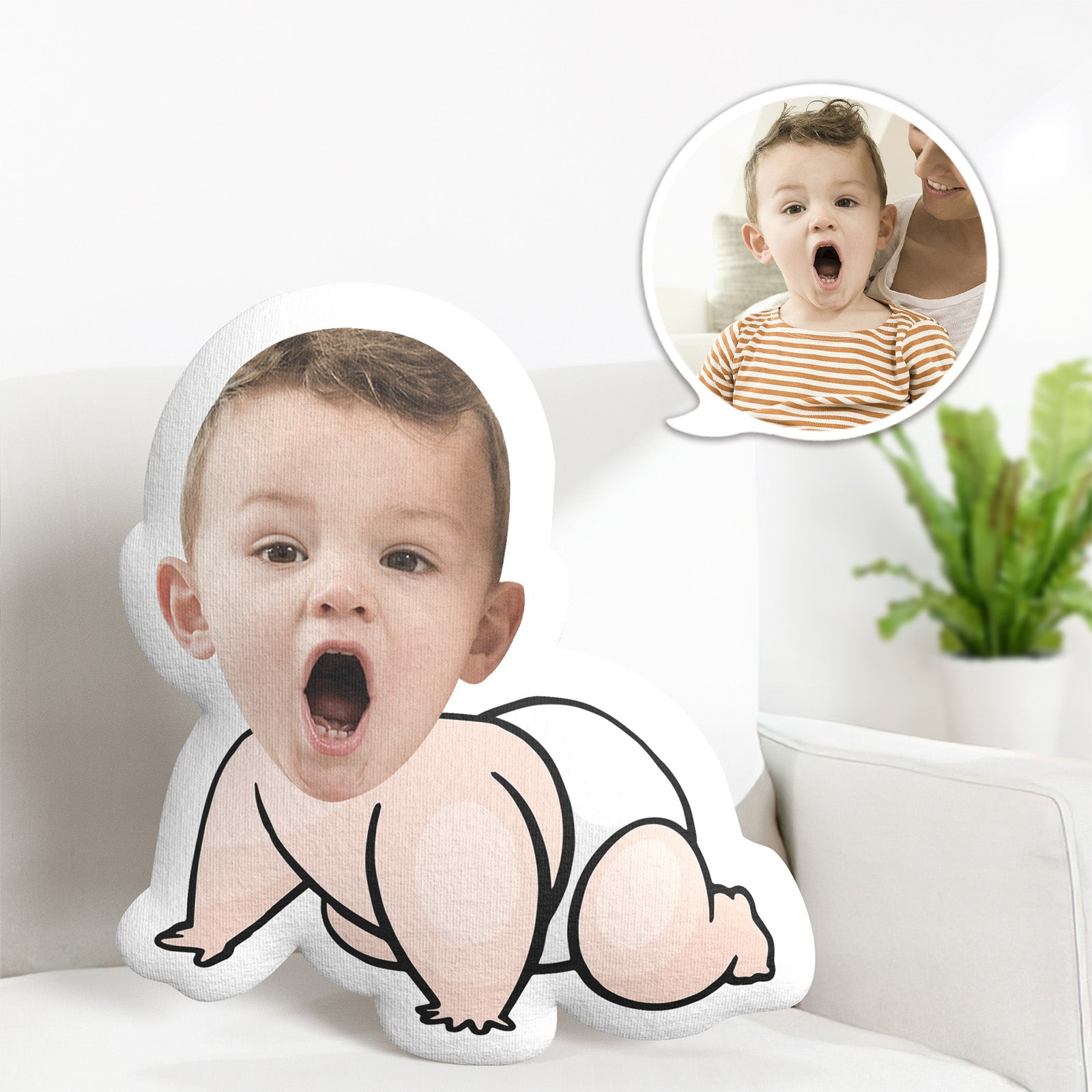 Oreiller Facial Personnalisé Pour Bébé, Minime, Cadeaux Personnalisés - MiniMe Pillow