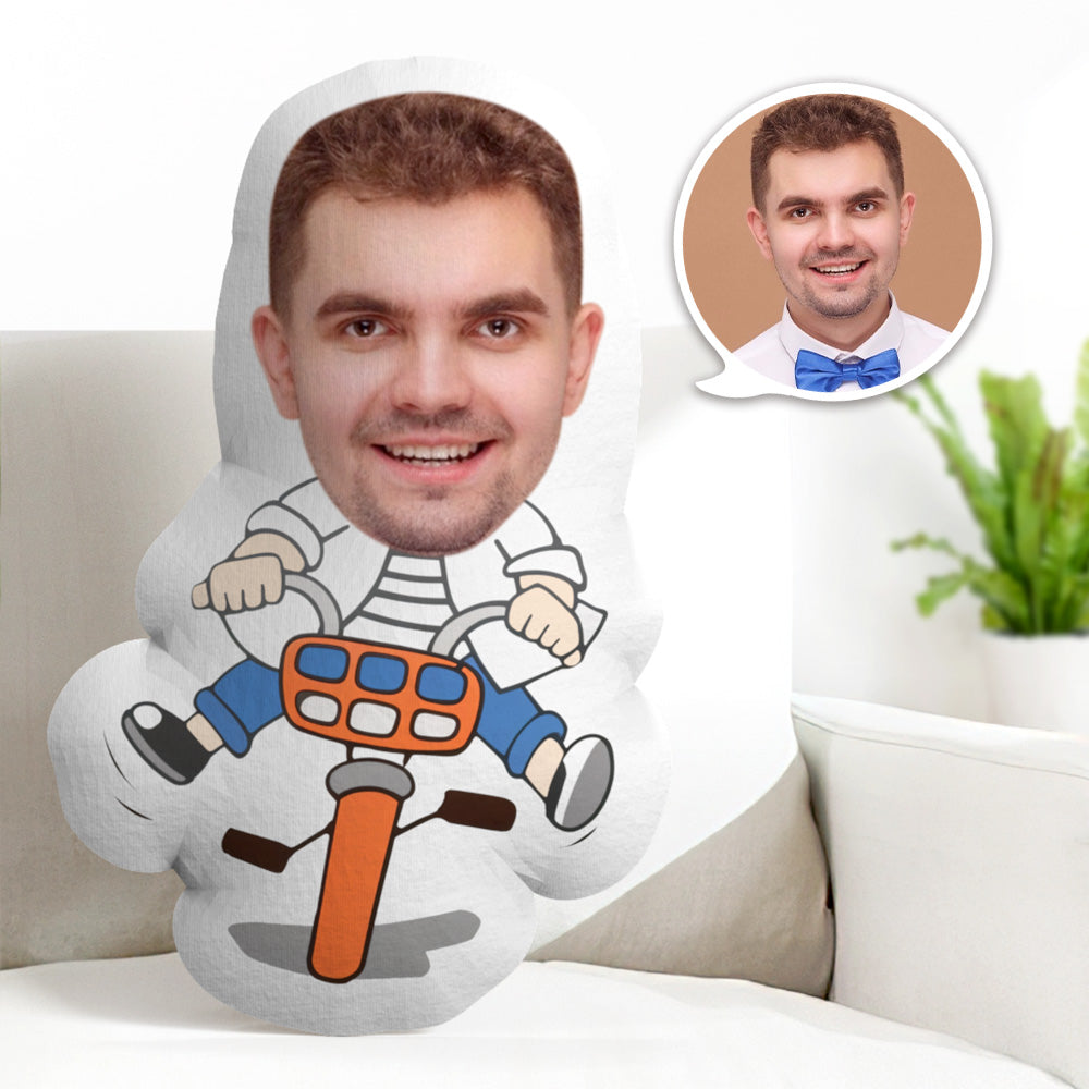 Oreiller Personnalisé Face Minime Oreiller Cycliste Personnalisé Cadeaux Oreiller Photo Personnalisé, Oreiller Facial Cycliste, Oreiller Corporel Poupée Personnalisée - MiniMe Pillow