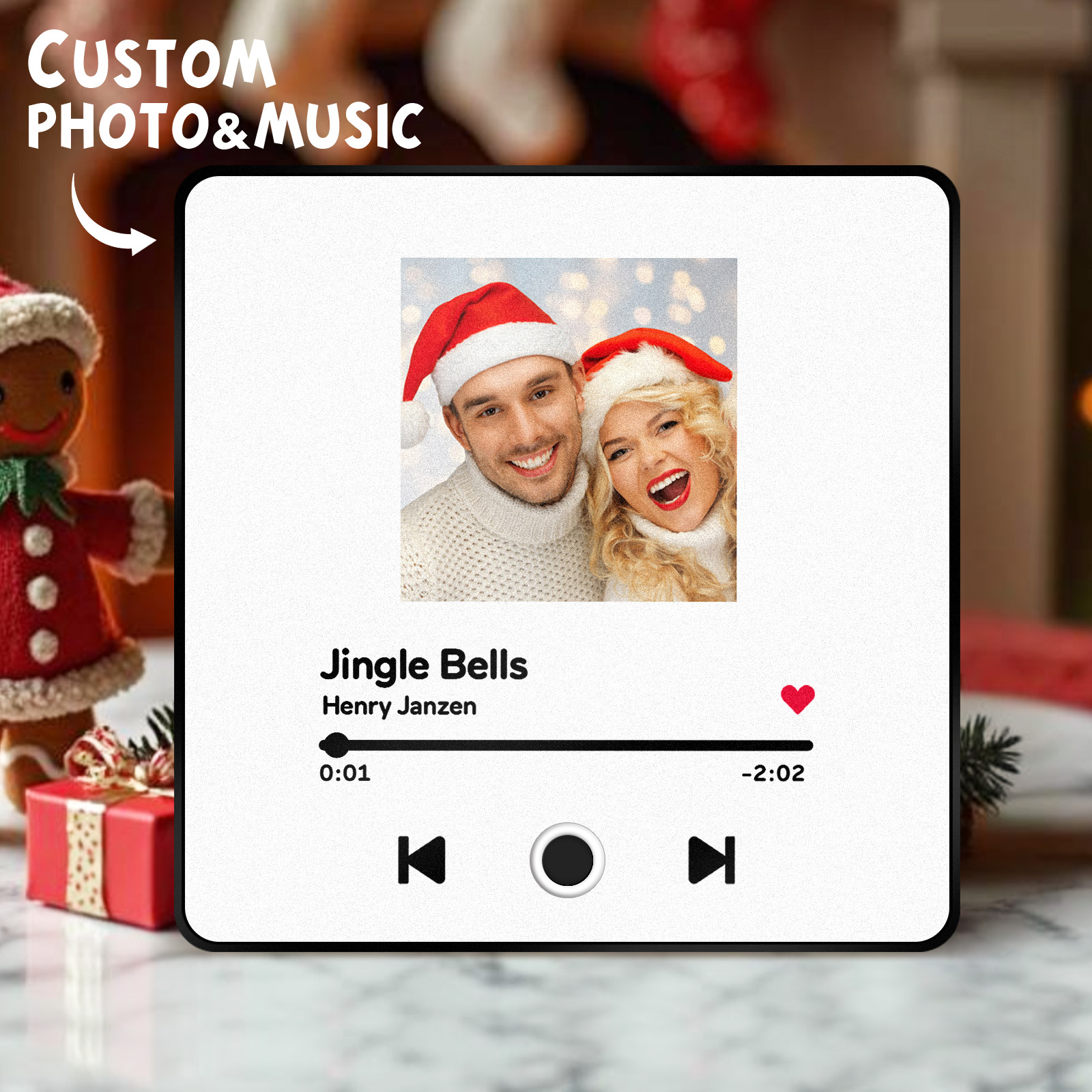Aimant De Réfrigérateur Personnalisé Avec Album De Musique, Aimant De Réfrigérateur De Musique Personnalisé, Peut Jouer Des Chansons Avec Réglage Du Volume, Cadeaux De Noël