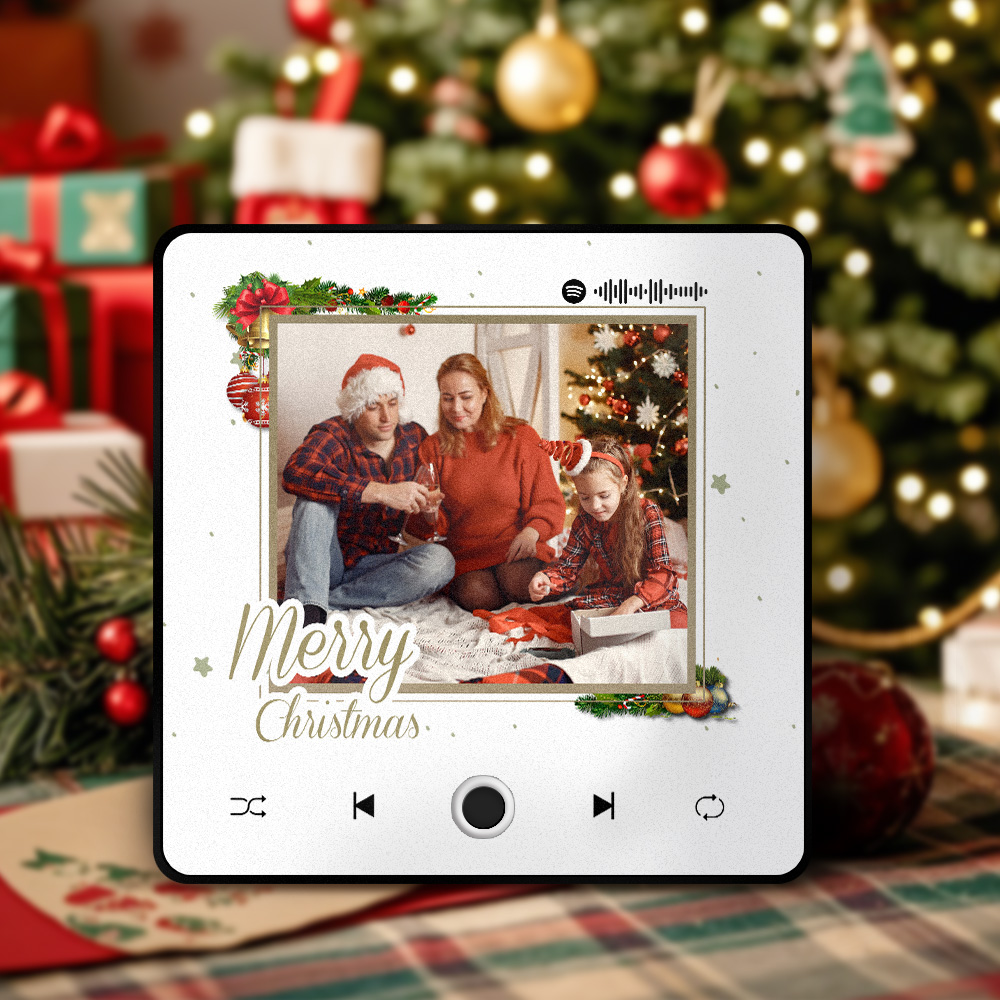 Aimant De Réfrigérateur Personnalisé Avec Photo Et Musique - Choisissez Votre Musique Cadeaux De Noël - MiniMe Pillow