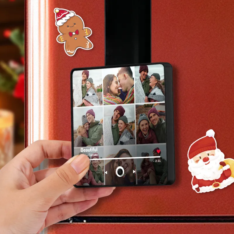 Aimant De Réfrigérateur Avec Photo Et Musique Personnalisées, Cadeaux De Noël Pour Les Amoureux, Aimants Musicaux Personnalisés, Peuvent Jouer Des Chansons, Cadeau De Noël