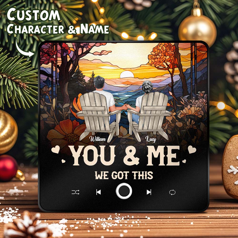 Aimant De Réfrigérateur De Musique Personnalisé, Portrait Personnalisé, Joyeux Noël, Aimants De Musique Personnalisés, Peuvent Jouer Des Chansons, Cadeau De Noël, Cadeaux De Couple - MiniMe Pillow