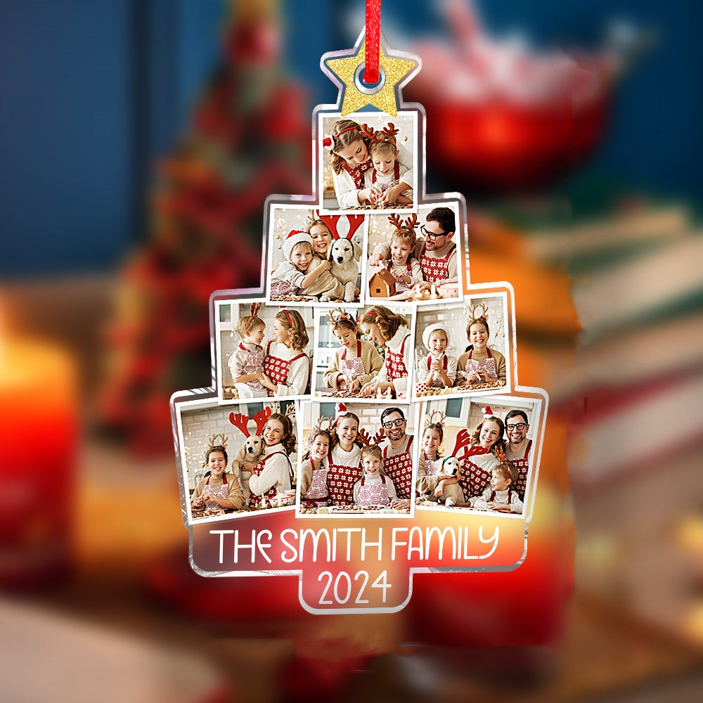 Ornement D’arbre De Noël Avec Photo Personnalisée, Cadeau De Noël Pour La Famille - MiniMe Pillow