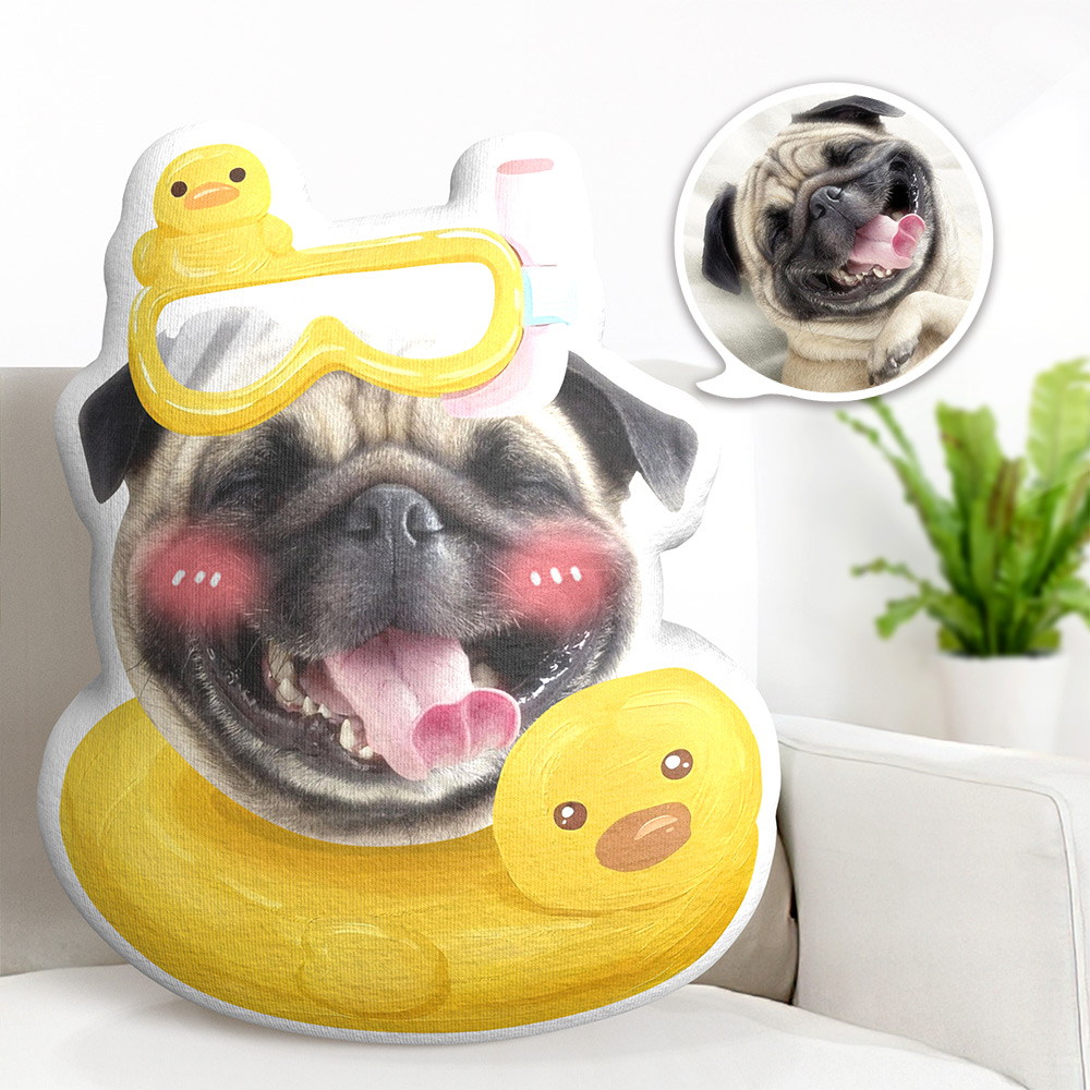 Coussin En Forme De Caneton Adorable - Doux Compagnon À Câliner Pour Plus De Confort Et De Décoration - Coussin Personnalisé Avec Visage D'animal De Compagnie