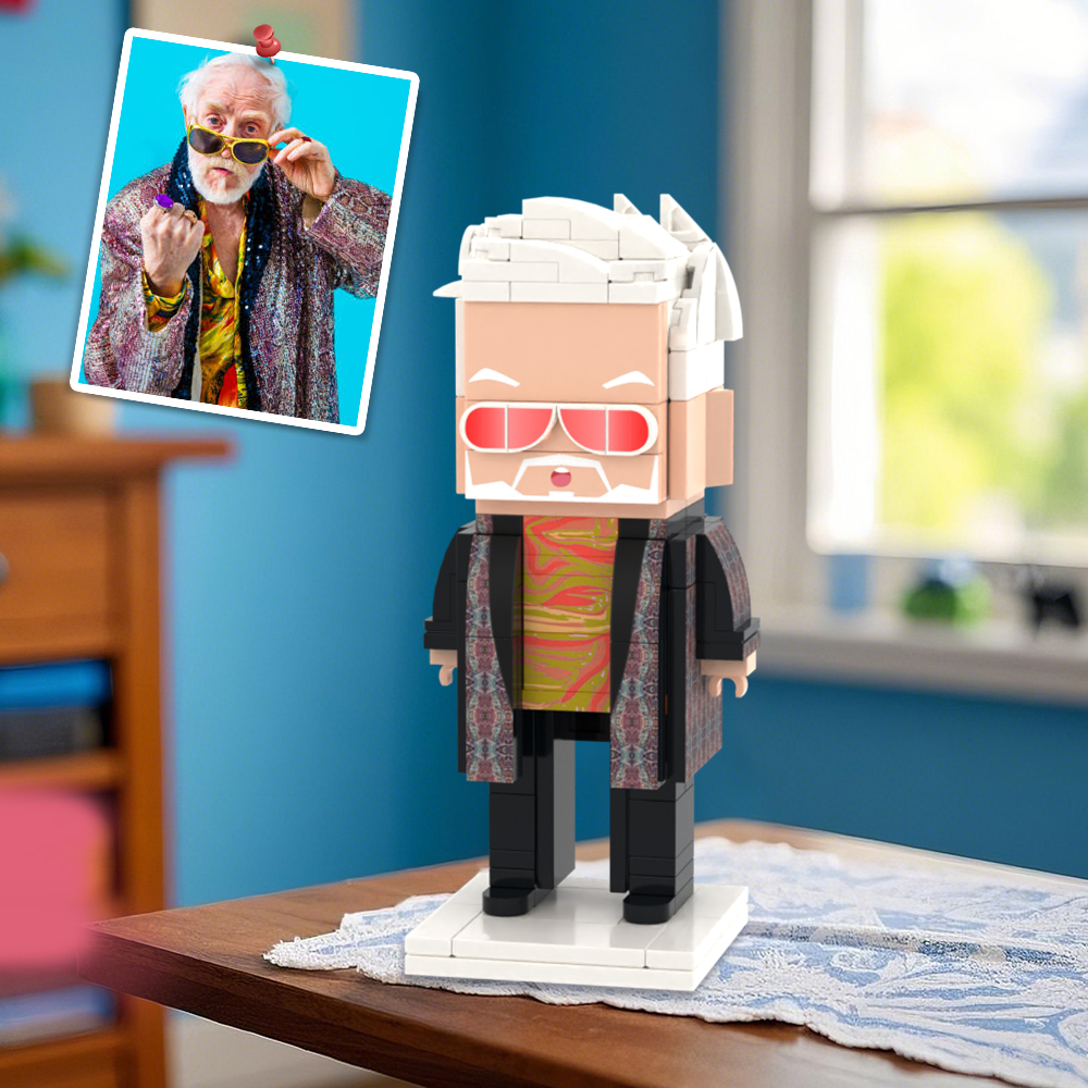 Figurines En Briques Personnalisées Pour Papa, Souvenir Personnalisé Pour La Fête Des Pères Pour Une Personne Entière - MiniMe Pillow