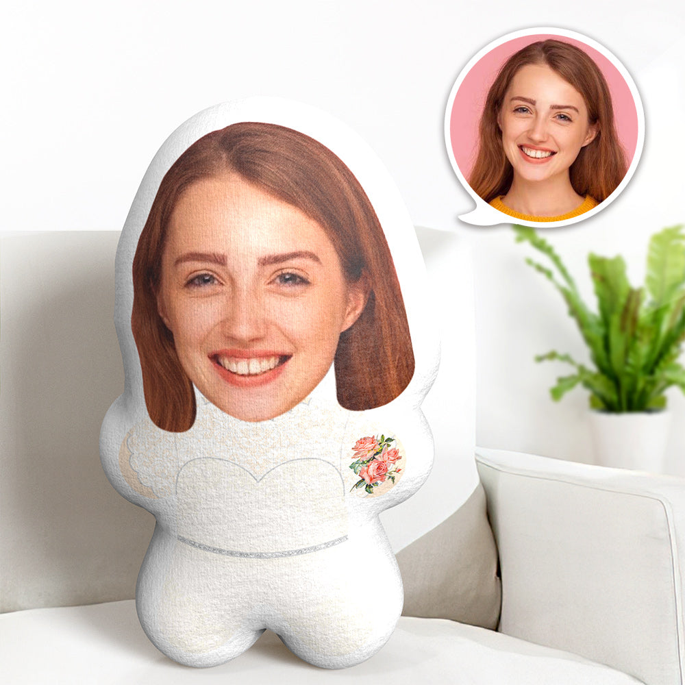 Oreiller Facial Personnalisé Pour Mariée, Minime, Robe De Mariée, Cadeaux De Mariage Personnalisés - MiniMe Pillow