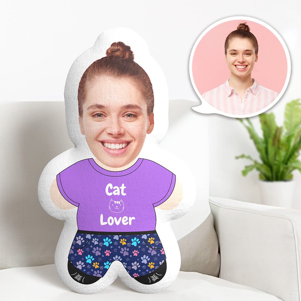 Oreiller Personnalisé Visage Corps Oreiller Chat Amant Visage Oreiller Minime Oreiller - MiniMe Pillow