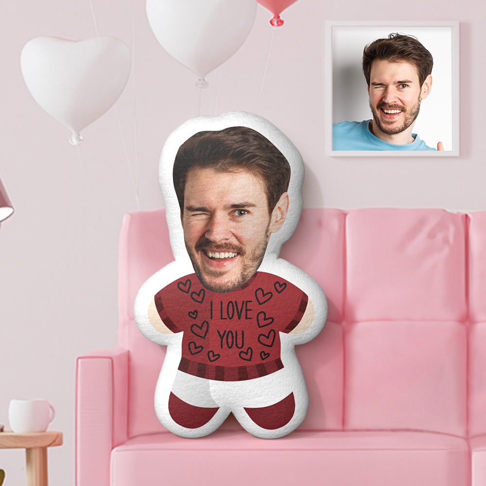 Coussin Photo Personnalisé Minime, Coussin Visage Personnalisé, Coussin Cœur, Cadeaux De Saint-valentin - MiniMe Pillow