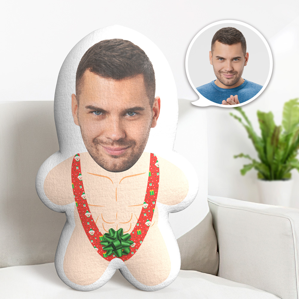 Oreiller De Corps De Visage Personnalisé Oreiller De Visage Mankini De Noël Oreiller Minime Personnalisé - MiniMe Pillow