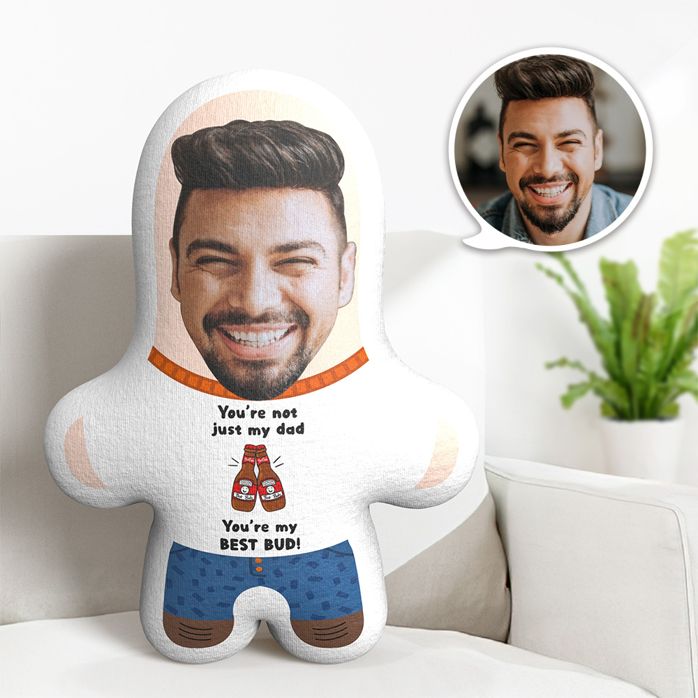 Oreiller Minime Personnalisé Pas Seulement Mon Papa Mon Meilleur Ami Oreiller Visage Cadeaux De Fête Des Pères - MiniMe Pillow