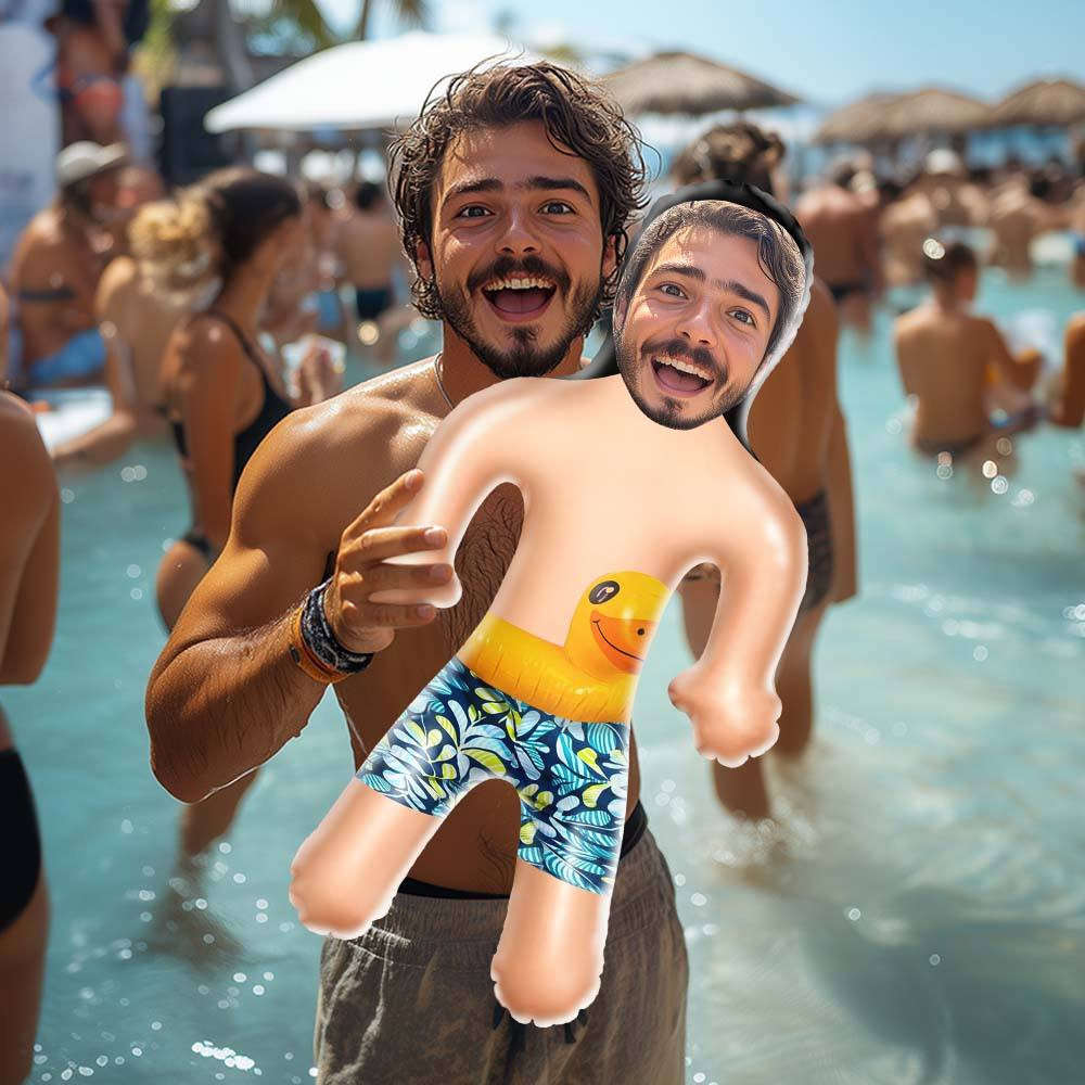 Maillot De Bain Imprimé Personnalisé Pour Hommes, Mini Poupée Gonflable Amusante, Fête À La Piscine - MiniMe Pillow