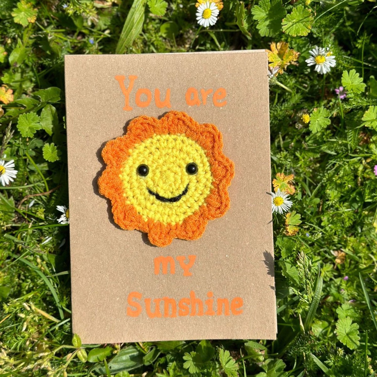 You Are My Sunshine Carte De Vœux Au Crochet Faite À La Main Carte Tricotée 3d - MiniMe Pillow