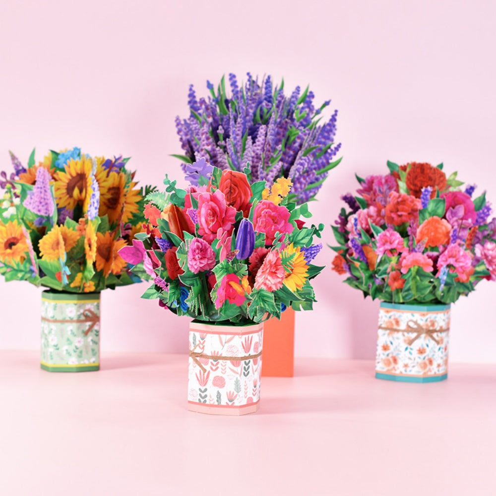 Flower Bouquet Card 3D Greeting Card Mother's Day Gifts for Mum - MiniMe Pillow