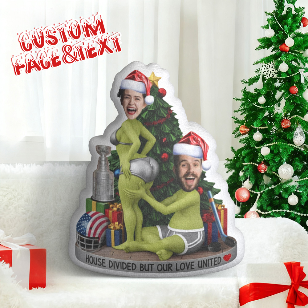 Coussin Personnalisé Pour Couple, Costume Vert De Noël, Cadeau Idéal Pour Lui/elle