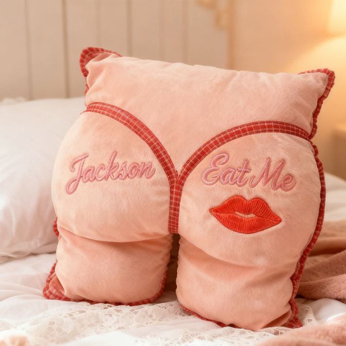 Coussin Brodé Personnalisé « mange-moi » Pour Couple, Cadeau Idéal Pour Une Soirée Romantique Ou La Saint-valentin (petit Ami/petite Amie). - MiniMe Pillow